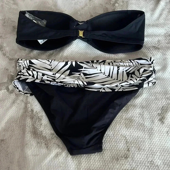 Bleu Rod Beattie Basket Case Shirred Molded Bandeau Swim Top and Bottom Size 14 - Picture 10 of 12